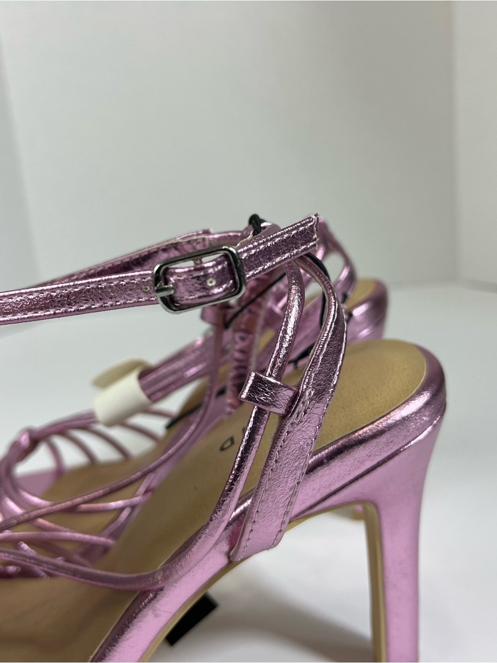 torrid Metallic Rose Pink Strappy Heeled Sandals size 9.5 WW - Picture 5 of 11